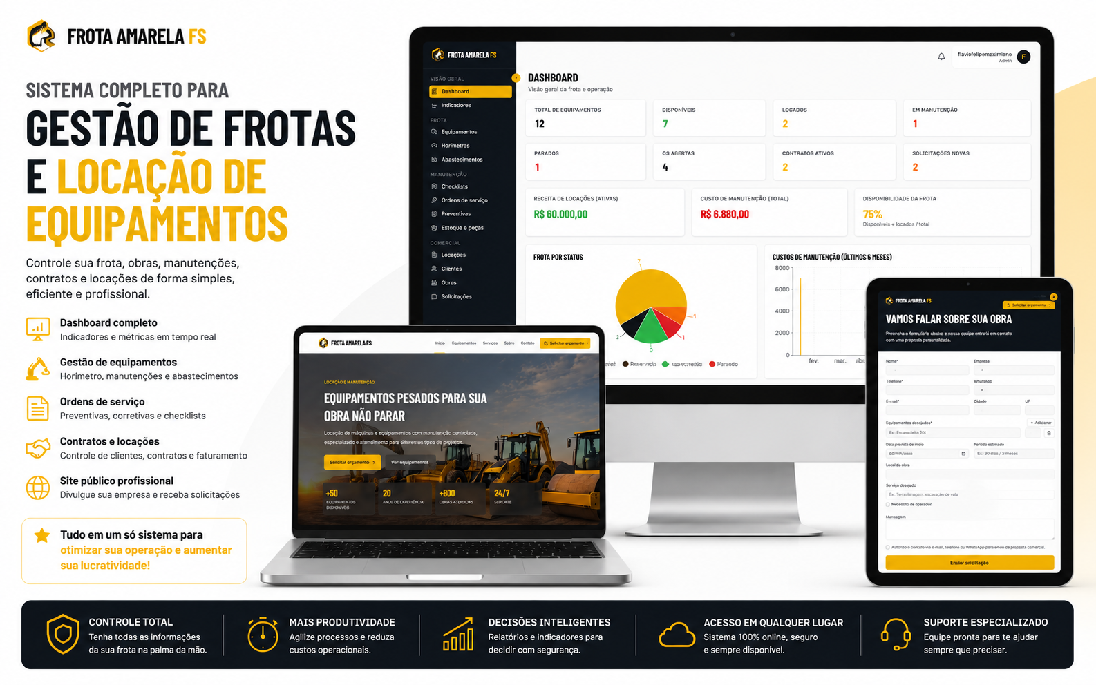 Sistema de Locação e Gestão de Frota Amarela